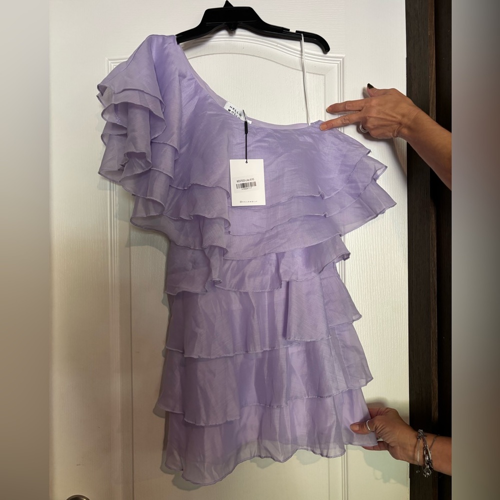 Hello Molly Light Purple one shoulder dress